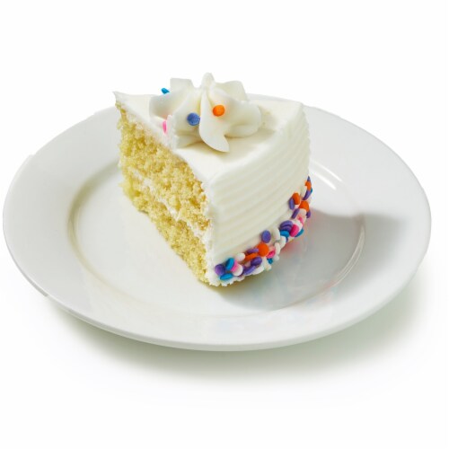 Bakery Fresh Vanilla Celebration Cake Perspective: left