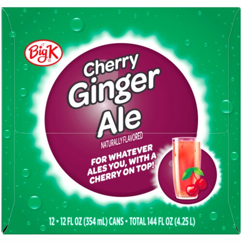 Kroger Big K® Cherry Ginger Ale Soda Can Perspective: left