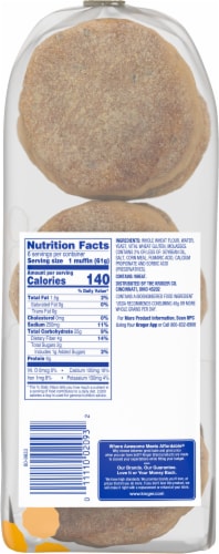 Kroger® 100% Whole Wheat English Muffins Perspective: left