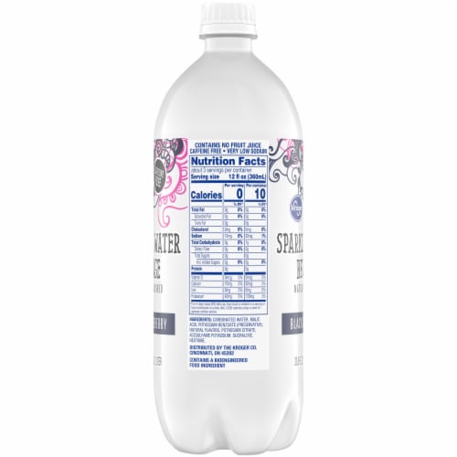 Kroger® Black & Blueberry Flavored Sparkling Bottled Water Perspective: left