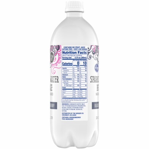 Kroger® Black & Blueberry Flavored Sparkling Bottled Water Perspective: left