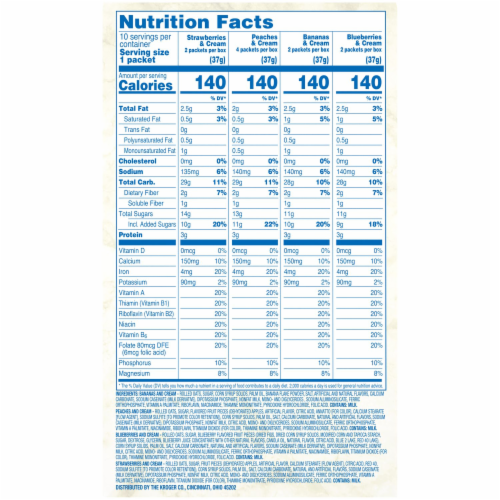 Kroger Fruit & Cream Instant Oatmeal Packets Variety Pack Perspective: left