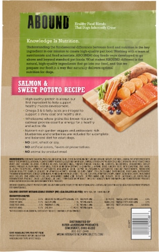 Abound™ Salmon & Sweet Potato Recipe Dry Dog Food Perspective: left