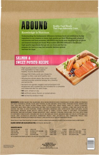 Abound™ Salmon & Sweet Potato Recipe Adult Dry Dog Food Perspective: left