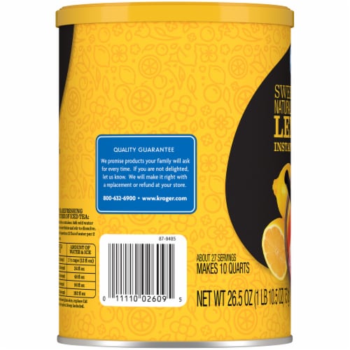 Kroger®  Sweetened Lemon Instant Tea Mix Canister Perspective: left