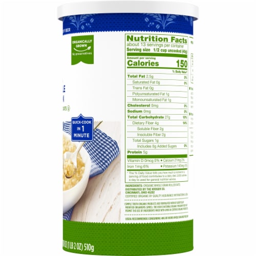 Simple Truth Organic® 100% Whole Grain Rolled Oats Perspective: left