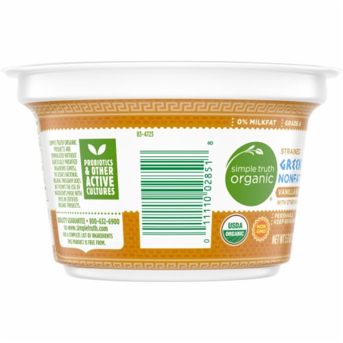 Simple Truth Organic® Vanilla Nonfat Greek Yogurt Cup Perspective: left