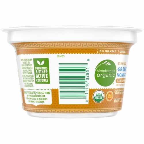 Simple Truth Organic® Vanilla Nonfat Greek Yogurt Cup Perspective: left
