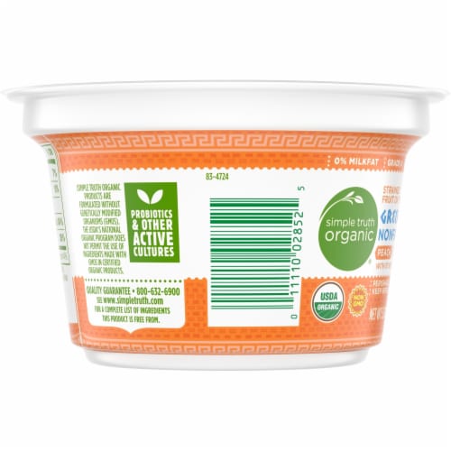 Simple Truth Organic® Strained Peach Greek Nonfat Yogurt Perspective: left