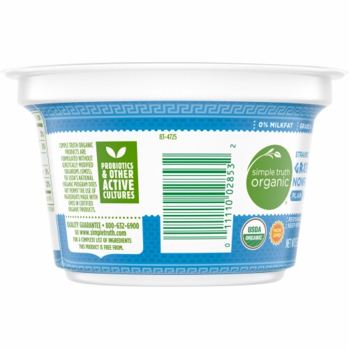 Simple Truth Organic® Strained Plain Nonfat Greek Yogurt Perspective: left
