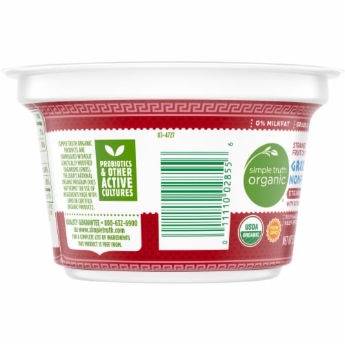 Simple Truth Organic® Strawberry Nonfat Greek Yogurt Cup Perspective: left