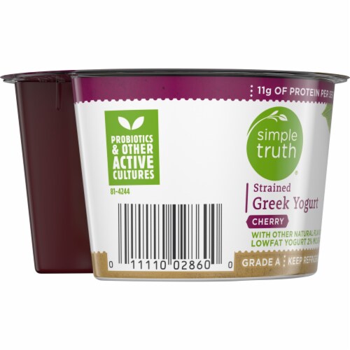 Simple Truth® 2% Low Fat Strained Cherry Greek Yogurt Perspective: left