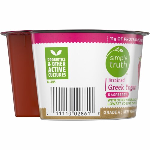 Simple Truth® 2% Low Fat Strained Raspberry Greek Yogurt Perspective: left