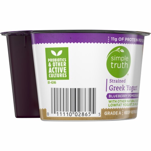 Simple Truth® 2% Low-Fat Strained Blueberry Pomegranate Greek Yogurt Perspective: left