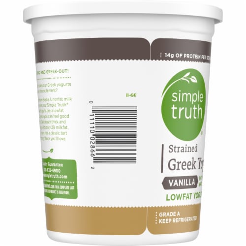 Simple Truth® 2% Low-fat Strained Vanilla Greek Yogurt Perspective: left