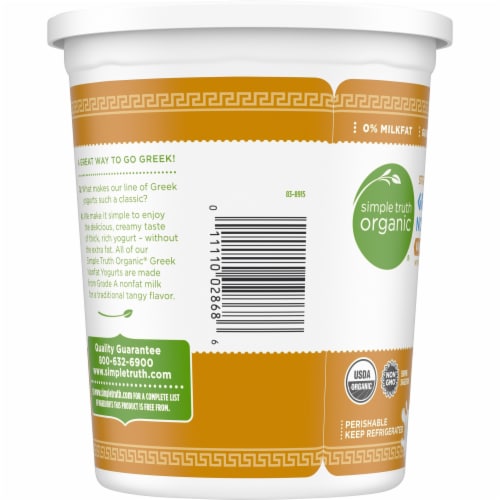 Simple Truth Organic® Strained Vanilla Bean Greek Nonfat Yogurt Perspective: left