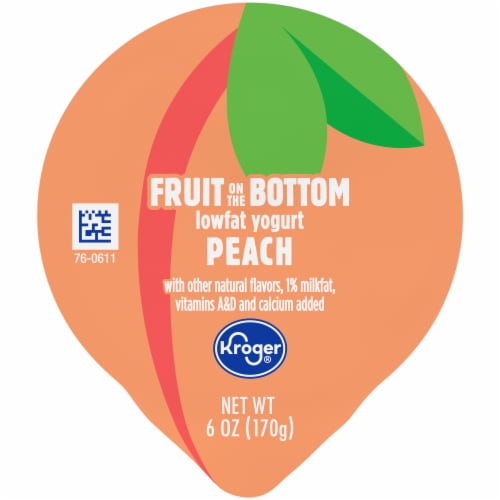 Kroger Peach Low Fat Yogurt Cup Perspective: left