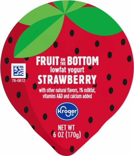 Kroger Strawberry Low Fat Yogurt Cup Perspective: left