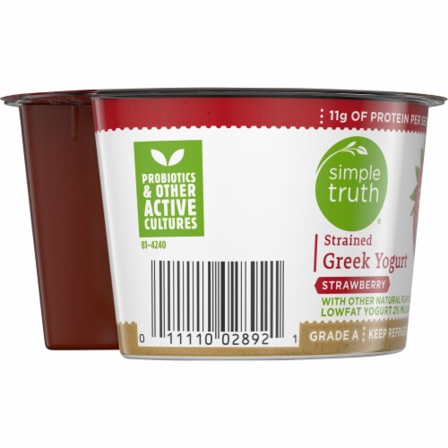 Simple Truth® 2% Strained Strawberry Greek Yogurt Perspective: left