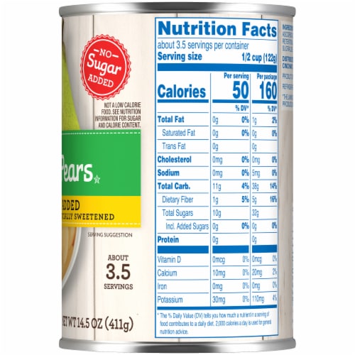 Kroger® Canned No Sugar Added Sliced Pears Perspective: left