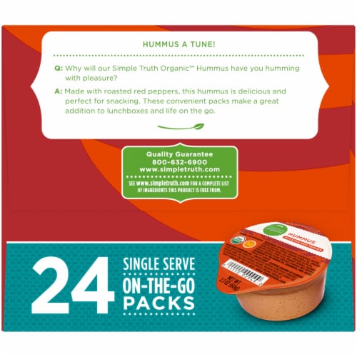 Simple Truth Organic™ Roasted Red Pepper Hummus 24 ct / 2.1 oz Perspective: left