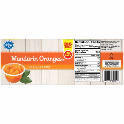 Kroger® Mandarin Orange Cups in Light Syrup BIG DEAL! Perspective: left
