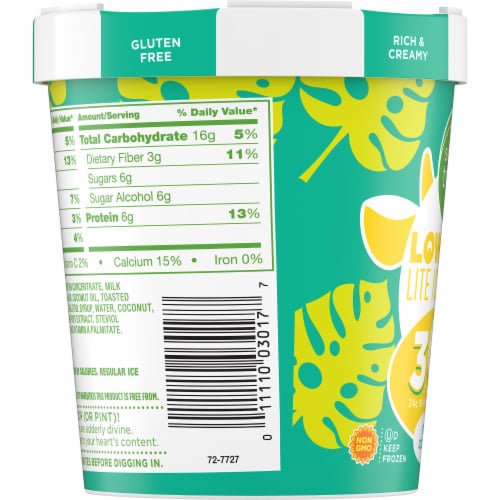 Simple Truth™ Low Cow Pina Colada Lite Ice Cream Carton Perspective: left