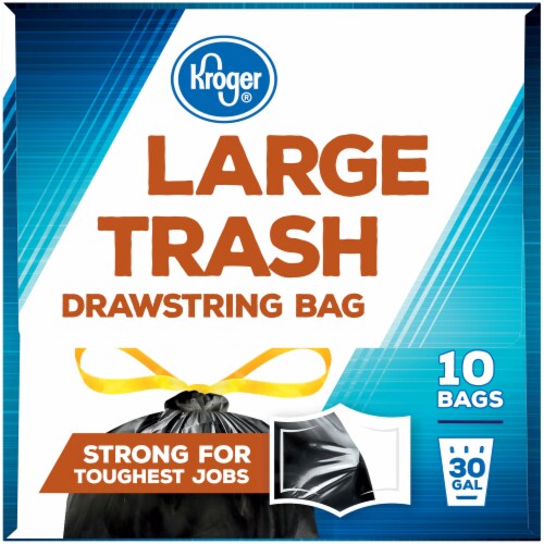 Kroger® Large 30 Gallon Trash Drawstring Bag Perspective: left