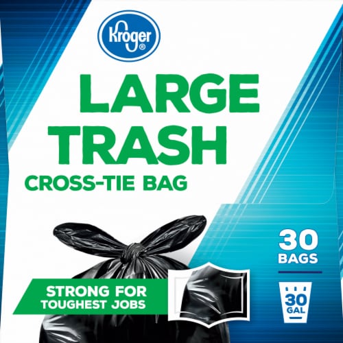 Kroger® Large 30 Gallon Cross Tie Trash Bags Perspective: left