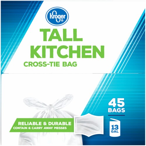 Kroger® Tall 13 Gallon Kitchen Cross Tie Bags Perspective: left