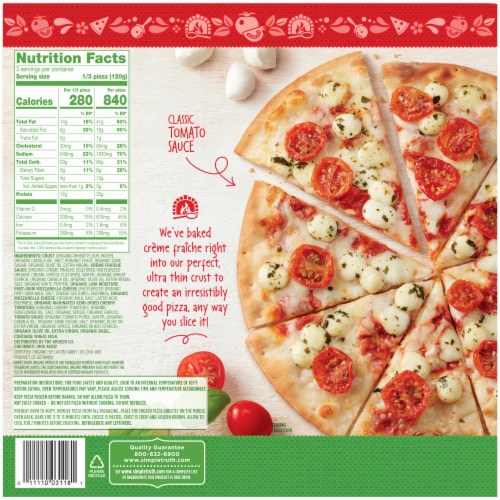 Simple Truth Organic® Mozzarella & Tomato Ultra Thin Crust Pizza Perspective: left
