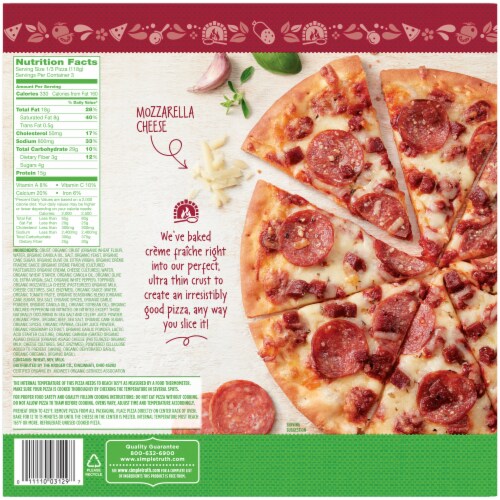 Simple Truth Organic® Ultra Thin Crust Uncured Pepperoni Pizza Perspective: left