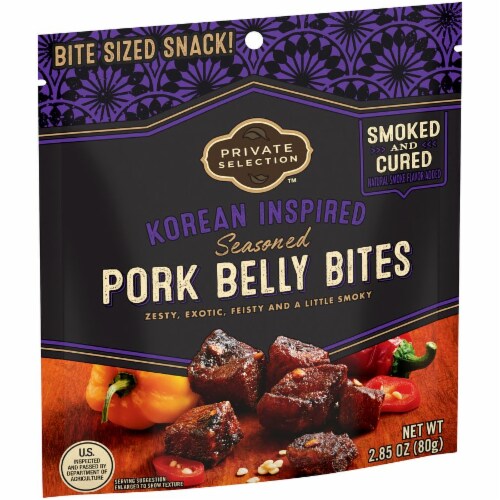 Private Selection™ Korean Inspired Seasoned Pork Belly Bites Perspective: left
