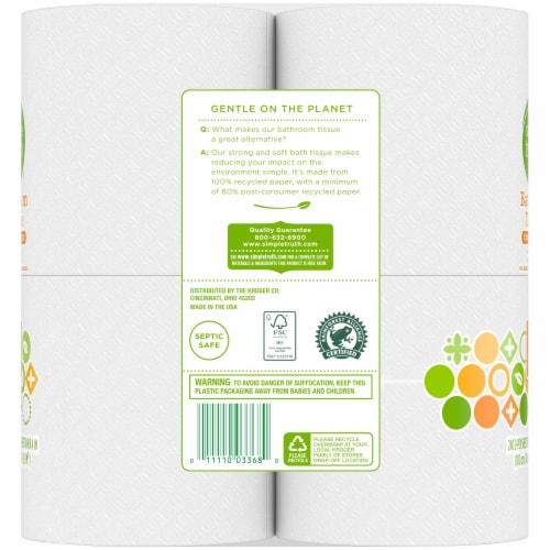 Simple Truth® Toilet Paper 100% Recycled Double Roll Perspective: left