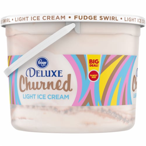 Kroger® Deluxe Churned Fudge Swirl Light Ice Cream Perspective: left
