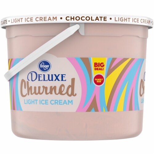 Kroger® Deluxe Churned Chocolate Light Ice Cream Perspective: left