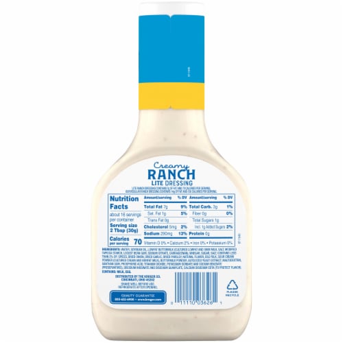 Kroger® Light Creamy Ranch Salad Dressing Perspective: left