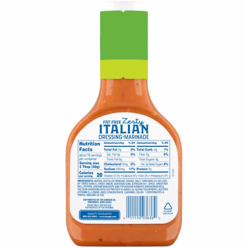 Kroger® Fat Free Zesty Italian Salad Dressing & Marinade Perspective: left