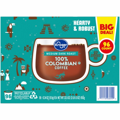 Kroger® 100% Colombian Medium-Dark Roast Coffee Pods Perspective: left