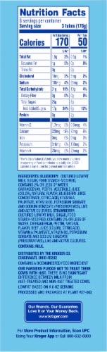 Kroger Strawberry Blueberry Kids Low Fat Yogurt Tubes Perspective: left