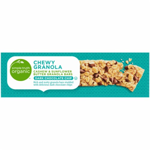 Simple Truth Organic™ Dark Chocolate Chip Cashew & Sunflower Butter Chewy Granola Bars Perspective: left