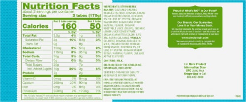 Simple Truth Organic® Strawberry Banana & Vanilla Kids Low Fat Yogurt Tubes Perspective: left