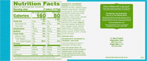 Simple Truth Organic® Strawberry Banana & Vanilla Lowfat Yogurt Tubes Perspective: left
