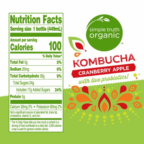 Simple Truth Organic™ Cranberry Apple Kombucha Perspective: left