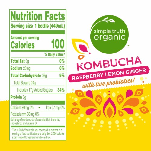 Simple Truth Organic™ Raspberry Lemon Ginger Kombucha Perspective: left