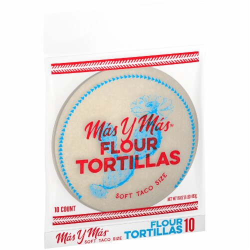 Mas y Mas Taco Size Flour Tortillas Perspective: left