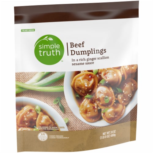 Simple Truth™ Beef Dumplings with Ginger Scallion Sesame Sauce Frozen Meal Perspective: left