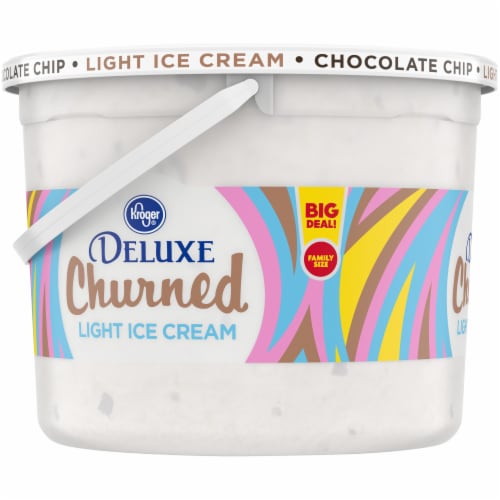 Kroger® Deluxe Churned Chocolate Chip Light Ice Cream Perspective: left