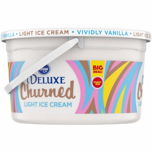 Kroger® Deluxe Churned Vividly Vanilla Light Ice Cream Perspective: left