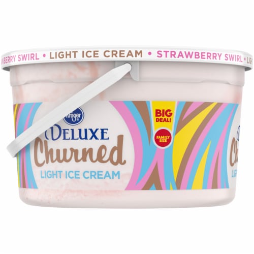 Kroger® Deluxe Churned Strawberry Swirl Light Ice Cream Perspective: left